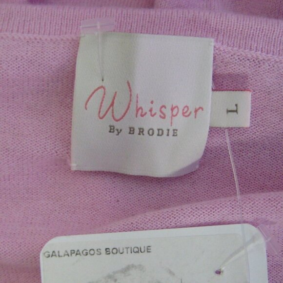 Brodie Fine Cashmere Whisper Wild Rose V Neck Sweater Soft Luxury Large New NWT - Picture 3 of 3